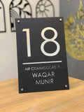 Matt Acrylic Nameplate – Vertical Shape | Custom Home & Office Name Plate