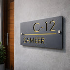 Custom Matt Acrylic House Name Plate | Personalized Modern Home Sign