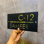 Customized Metal House Name Plate | Powder Coated with SS Mirror Finish
