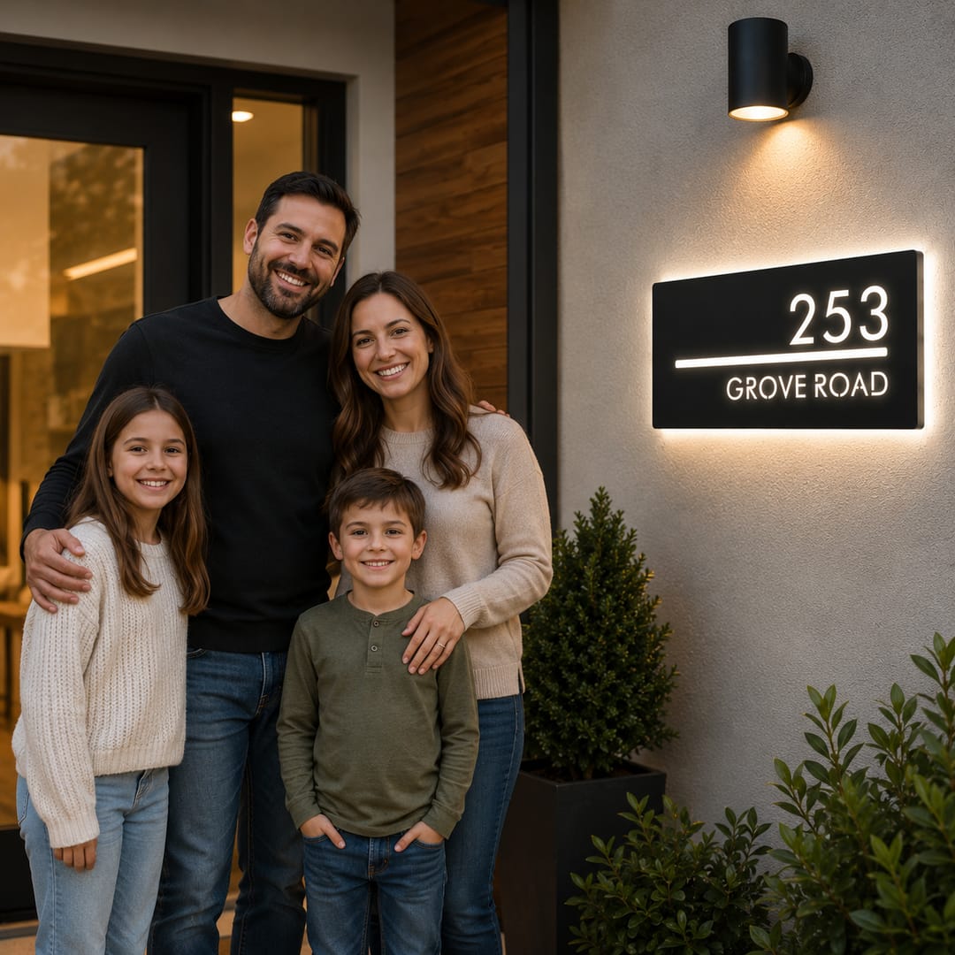 Custom LED House Number Plaque