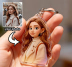 Custom Photo Cartoon Animation Style Keychain- Personalized Keychain, Modern Fun Art, Suitable for Kitchen Decoration, Family Photos, and Unique Gift Ideas, Custom Keychain, Elegant Souvenir for Weddings, Birthdays, Mother's Day, Valentine's Day
