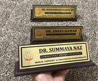 Executive Desk Name Plate — Custom Wood & Brass Finish