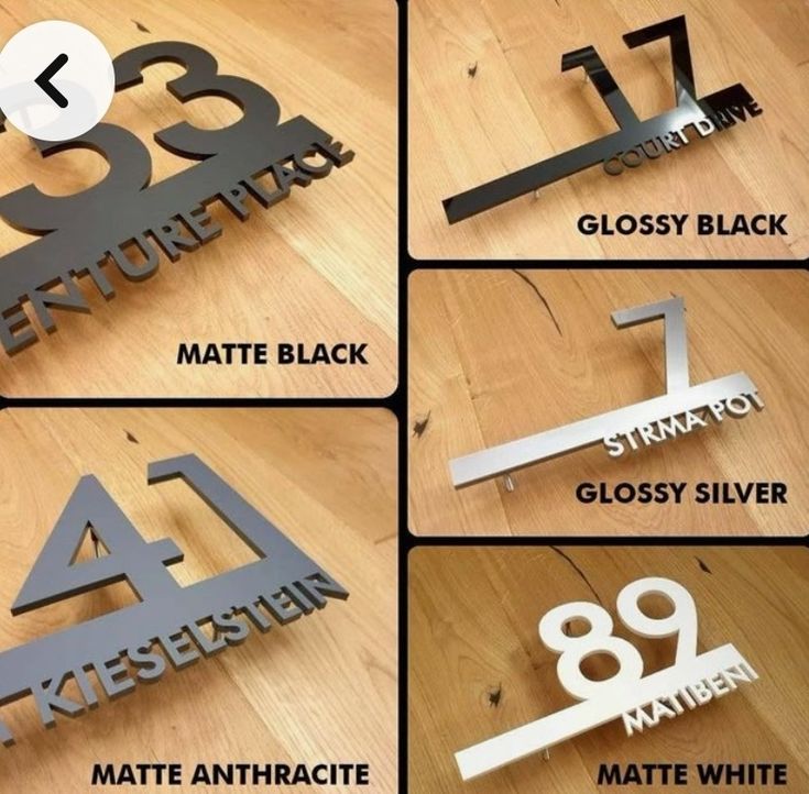 Modern LED Backlit Metal House Number Sign – Custom Matte Black MS Iron Name & Address Plaque