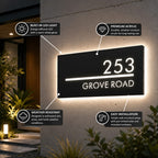Custom LED House Number Plaque