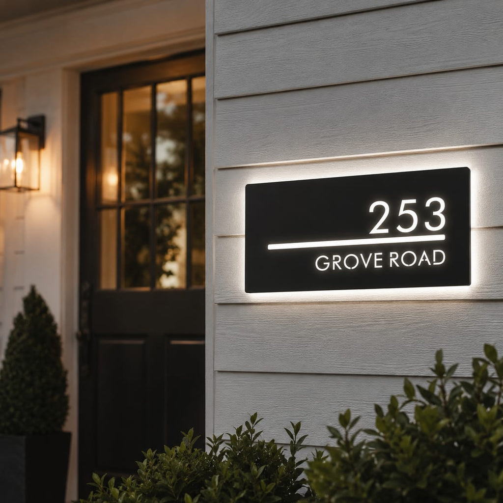 Custom LED House Number Plaque