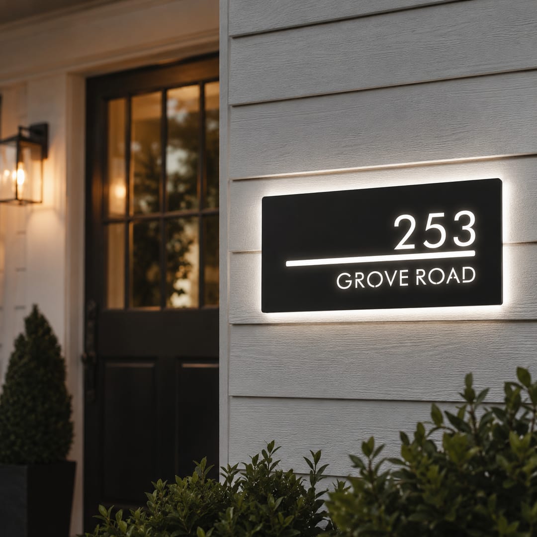 Custom LED House Number Plaque