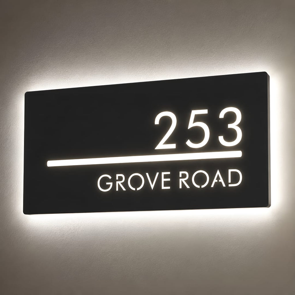 Custom LED House Number Plaque