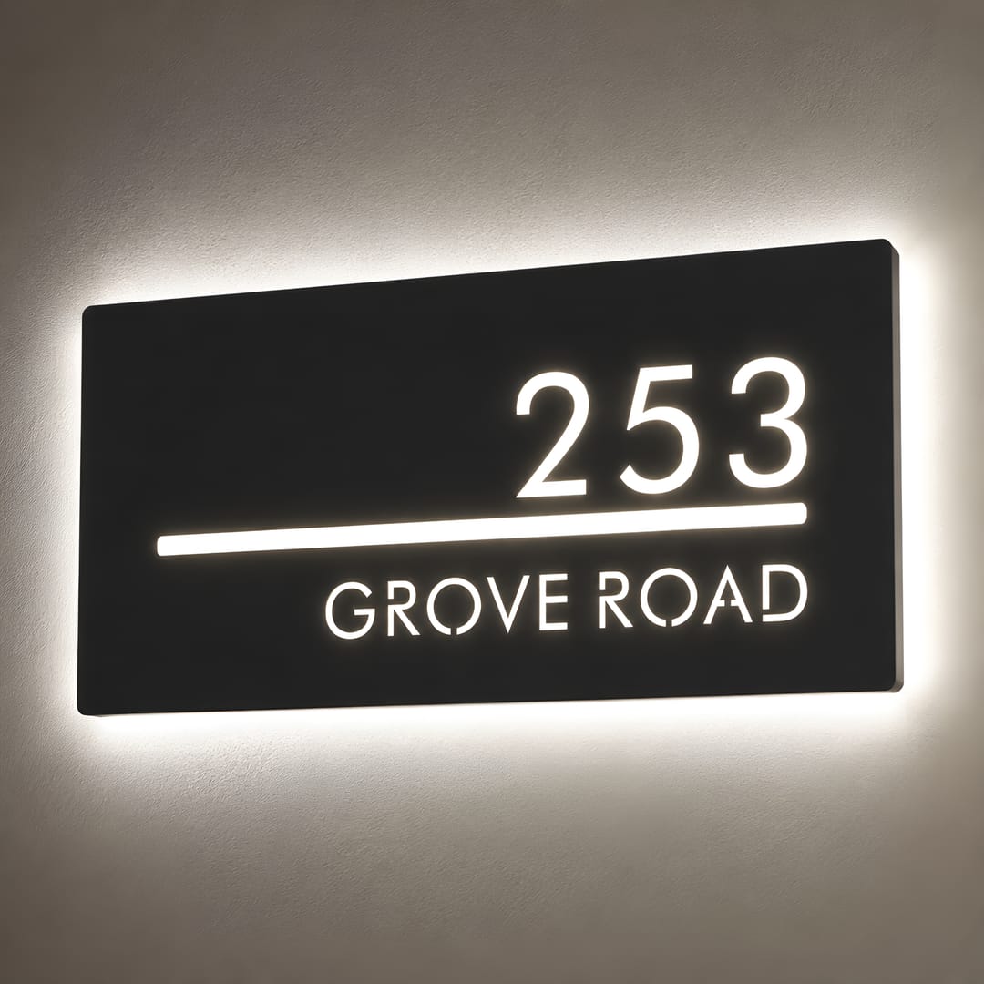 Custom LED House Number Plaque