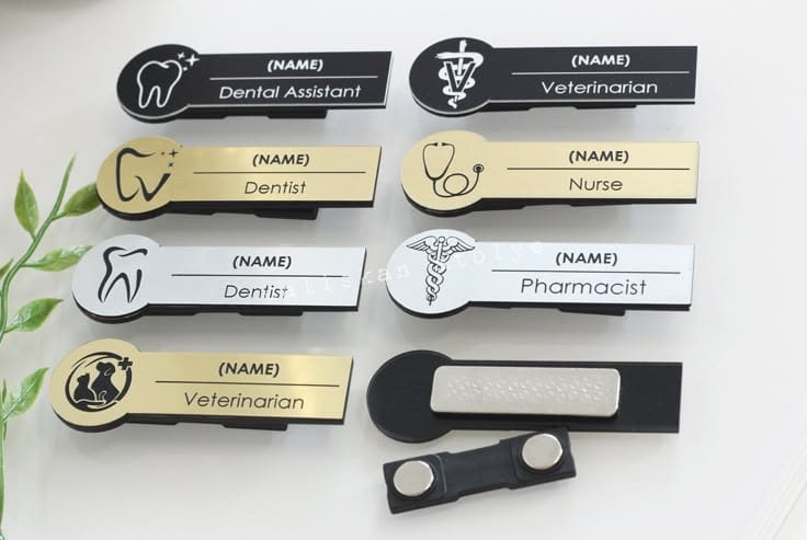 Custom Metal Name Badge – Personalized ID Pin for Doctors, Nurses, Dentists & Pharmacists